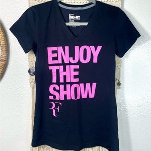 Nike “Enjoy The Show” Black DriFit Running T-Shirt Women’s Size Small Activewear